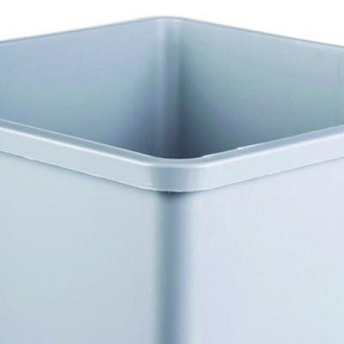 Rubbermaid Commercial Untouchable Square Waste Receptacle, 35 gal, Plastic, Gray (3958GRA)