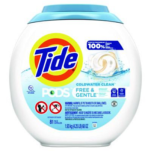 Tide Pods, Unscented, 81 Pods/Tub (91798EA)