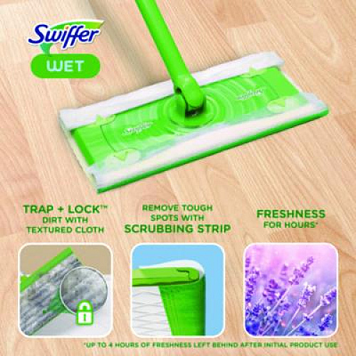 Swiffer Sweeper TRAP + LOCK Wet Mop Cloth, 8 x 10, White, Lavender Scent, 38/Pack (00743)