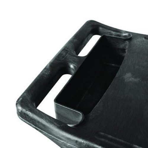 Rubbermaid Commercial Trades Cart with Locking Storage Area, Plastic, 2 Shelves, 2 Drawers, 330 lb Capacity, 19.25" x 38" x 33.38", Black (618088BLA)