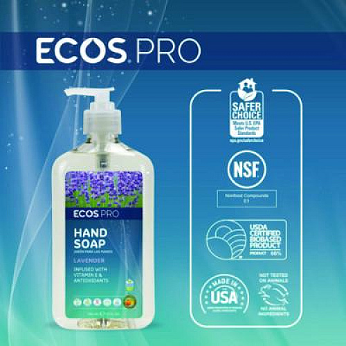 ECOS PRO Liquid Hand Soap, Lavender Scent, 17 oz, 6/Carton (PL96656CT)