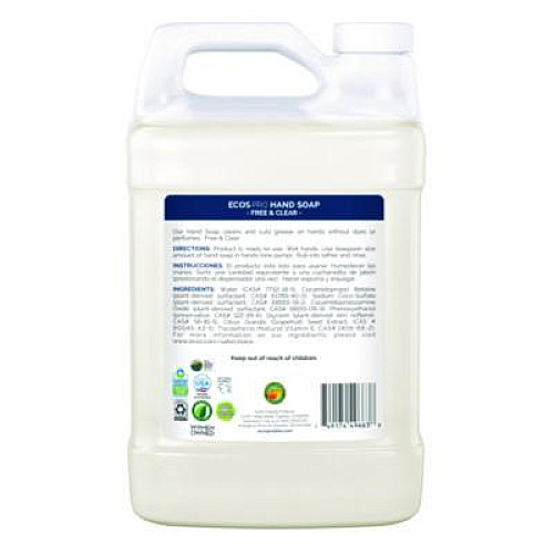 ECOS PRO Liquid Hand Soap, Free and Clear, 1 gal, 4/Carton (PL966304CT)