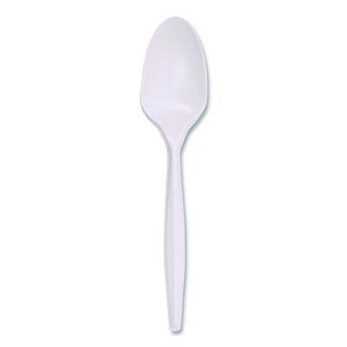 Boardwalk Mediumweight Polypropylene Cutlery, Spoon, 5.31", Plastic, White, 1,000/Carton (SPOONPPMW)