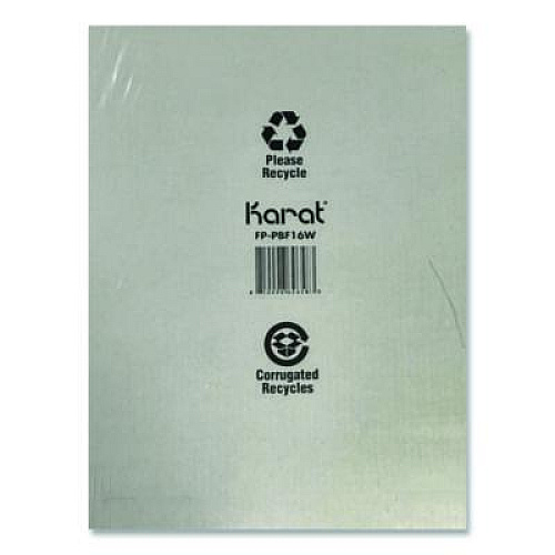 Karat Corrugated Pizza Boxes, 16 x 16 x 1.97, White/Brown, 50/Carton (FPPBF16W)