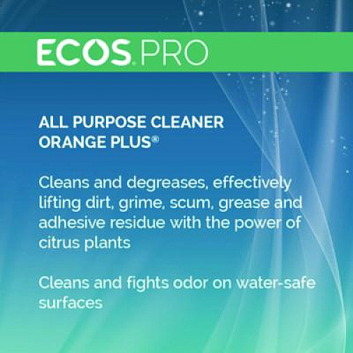 ECOS PRO Orange Plus All-Purpose Cleaner and Degreaser, Citrus Scent, 1 gal Bottle, 4/Carton (PL970604CT)