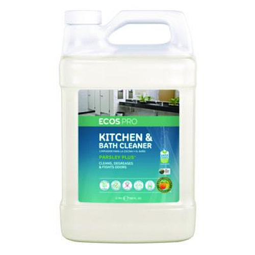 ECOS PRO Parsley Plus All-Purpose Kitchen and Bathroom Cleaner, Herbal Scent, 1 gal Bottle, 4/Carton (PL974604CT)