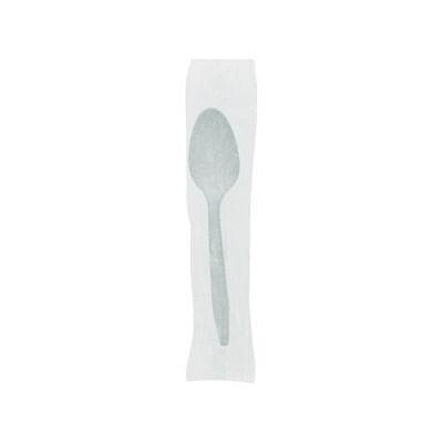 Pactiv Evergreen Fieldware Cutlery, Individually Wrapped, Mediumweight Spoon, Plastic, White, 1,000/Carton (FKSWCH)