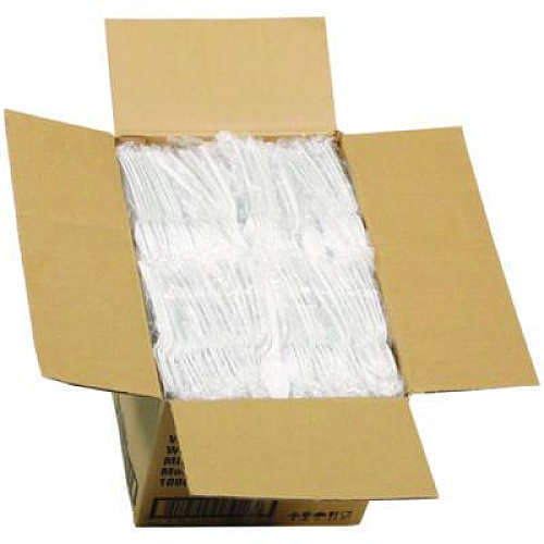 Pactiv Evergreen Fieldware Cutlery, Individually Wrapped, Mediumweight Spoon, Plastic, White, 1,000/Carton (FKSWCH)