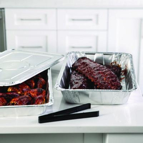 Pactiv Evergreen Aluminum Steam Table Pan, Full-Size Deep Heavy Duty, 3.37" Deep, 19.6 x 11.6, 40/Carton (Y6050XHCH)