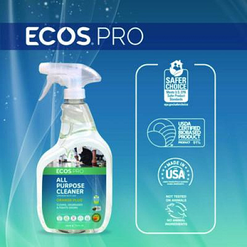 ECOS PRO Orange Plus All-Purpose Cleaner and Degreaser, Citrus Scent, 32 oz Spray Bottle, 6/Carton (PL97066CT)