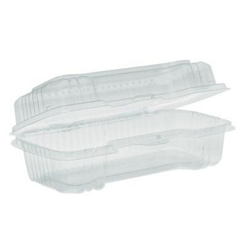 Pactiv Evergreen Hinged Lid Hot Dog Container, 6.5 x 2.8 x 2.3, Clear, Plastic, 250/Carton (YCI810450000)