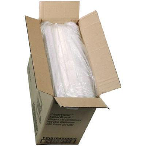 Pactiv Evergreen Hinged Lid Hot Dog Container, 6.5 x 2.8 x 2.3, Clear, Plastic, 250/Carton (YCI810450000)