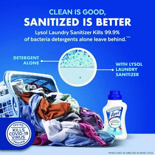 LYSOL Brand Laundry Sanitizer, Crisp Linen Scent, 21 oz Bottle, 6/Carton (56374CT)