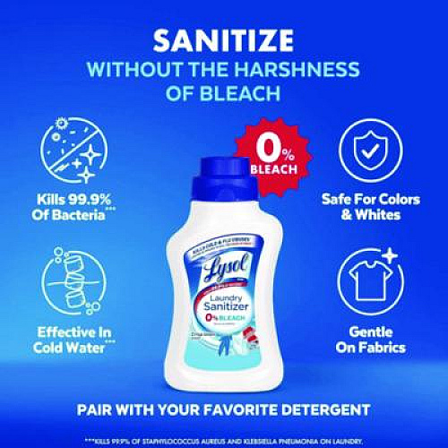 LYSOL Brand Laundry Sanitizer, Crisp Linen Scent, 21 oz Bottle, 6/Carton (56374CT)