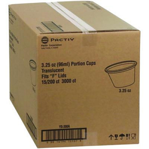 Pactiv Evergreen Plastic Portion Cup, 3.25 oz, Translucent, 3,000/Carton (YS300A)