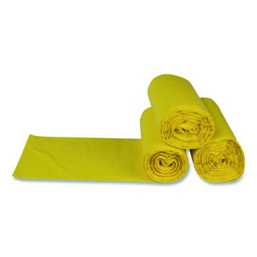 Inteplast Group Low-Density Commercial Can Liners, Infectious Waste Biohazard, 30 gal, 1.15 mil, 30" x 43", Yellow, 25 Bags/Roll, 6 Rolls/CT (BR3043SPY)