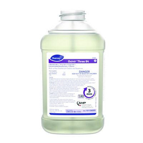 Diversey Oxivir Three 64, Surfectant Scent, 2.5 L Bottle, 2/Carton (101106009)