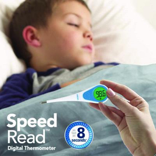 Vicks SpeedRead Digital Thermometer with Fever InSight, White/Blue (V912US)