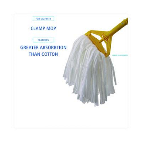 Boardwalk Cut-End Wet Mop Head, Rayon/Polyester, Non-Woven, White, 20oz (BW1020)