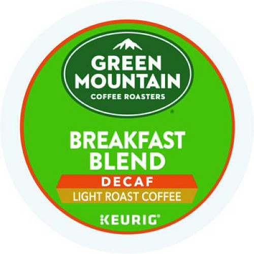 Green Mountain Coffee Breakfast Blend Decaf Coffee K-Cups, 96/Carton (7522CT)