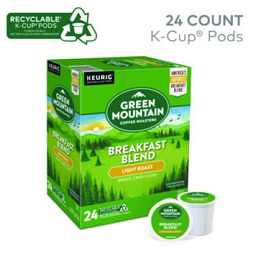 Green Mountain Coffee Breakfast Blend Coffee K-Cup Pods, 24/Box (6520)