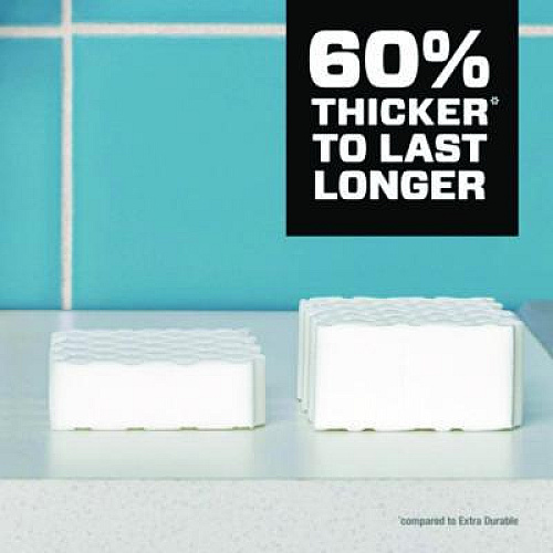 Mr. Clean Magic Eraser, Ultra-Thick, 4.6 x 2.3, 1.2" Thick, White, 5/Pack, 2 Packs/Carton (12413)