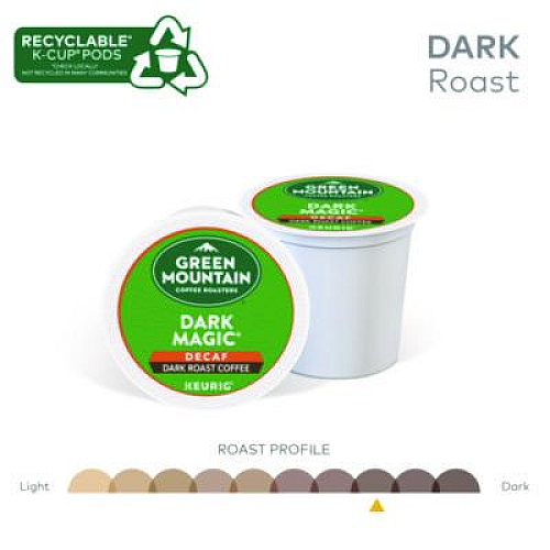 Green Mountain Coffee Dark Magic Decaf Extra Bold Coffee K-Cups, 96/Carton (4067CT)
