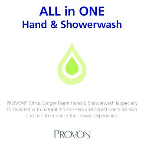 PROVON Foam Hand and Showerwash Refill, Citrus Ginger Scent, 1,250 mL, 3/Carton (882403)