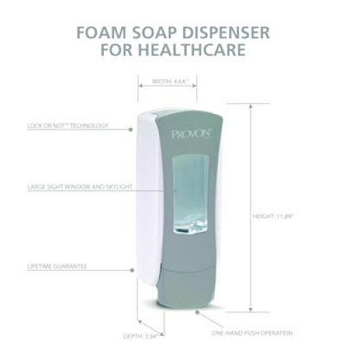 PROVON ADX-12 Dispenser, 1,250 mL, 4.64 x 3.94 x 11.89, Gray/White, 6/Carton (887106CT)