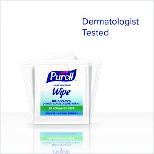 PURELL Sanitizing Hand Wipes, Individually Wrapped, 1-Ply, 4.5 x 6.5, Lemon, White, 1,800/Carton (902006ECCT)
