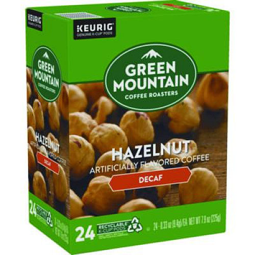 Green Mountain Coffee Hazelnut Decaf Coffee K-Cups, 24/Box (7792)