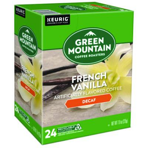 Green Mountain Coffee French Vanilla Decaf Coffee K-Cups, 24/Box (7732)