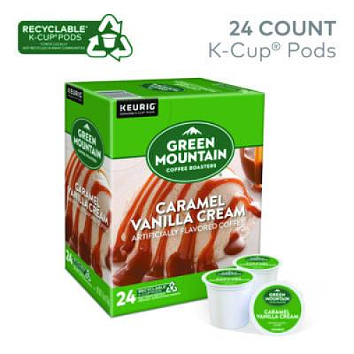 Green Mountain Coffee Caramel Vanilla Cream Coffee K-Cups, 96/Carton (6700CT)