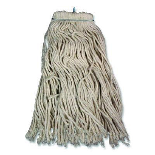 Impact Layflat Regular Screw-Type Mop Head, Cotton, 20 oz, 1" Headband, White (12120EA)
