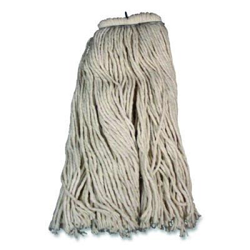 Impact Layflat Regular Screw-Type Mop Head, Cotton, 20 oz, 1" Headband, White (12120EA)