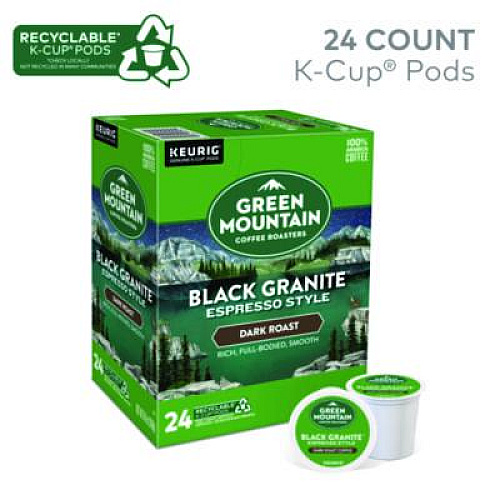 Green Mountain Coffee Black Granite Espresso Style K-Cups, 24/Box (9530)
