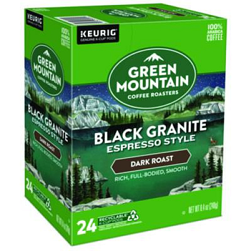 Green Mountain Coffee Black Granite Espresso Style K-Cups, 24/Box (9530)