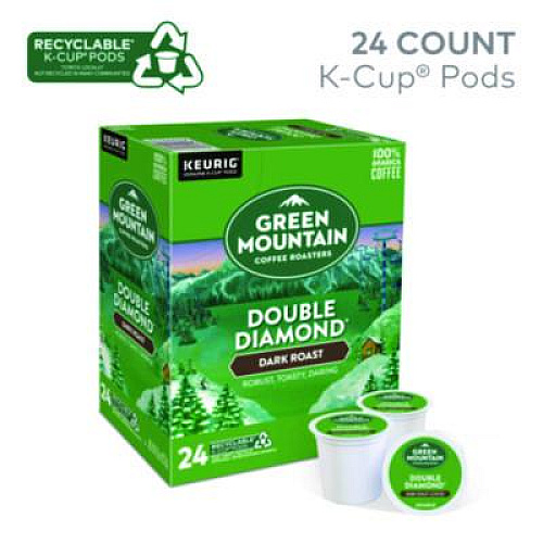 Green Mountain Coffee Double Black Diamond Extra Bold Coffee K-Cups, 24/Box (4066)