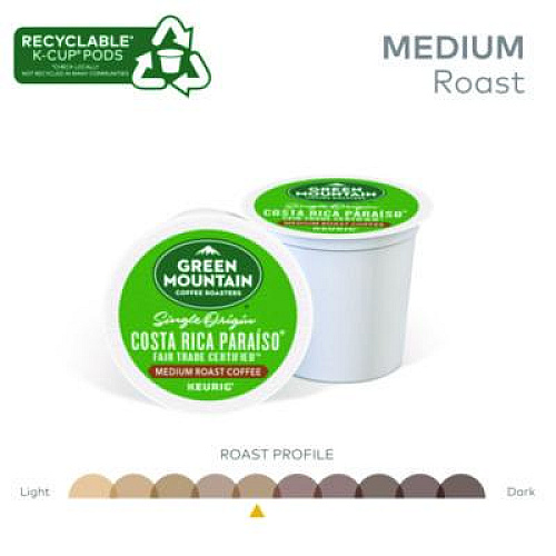 Green Mountain Coffee K-Cup Pods Costa Rica Paraiso, 24/Box (8087)