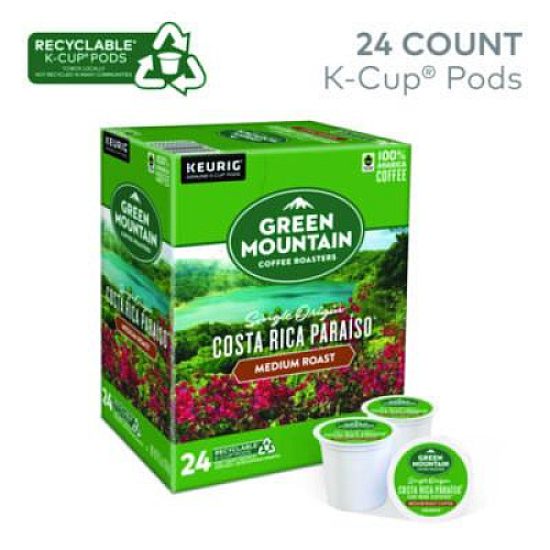 Green Mountain Coffee K-Cup Pods Costa Rica Paraiso, 24/Box (8087)