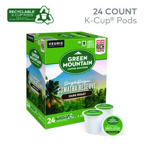 Green Mountain Coffee Fair Trade Organic Sumatran Extra Bold Coffee K-Cups, 96/Carton (4060CT)