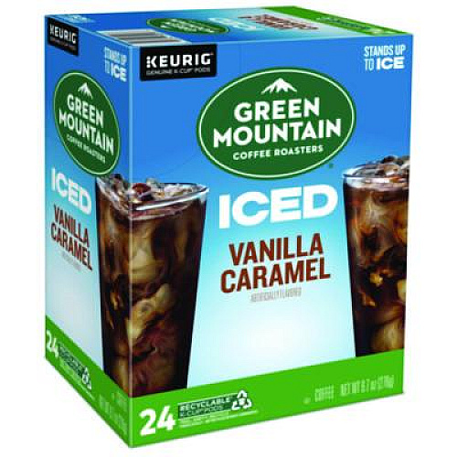 Green Mountain Coffee Vanilla Caramel Brew Over Ice Coffee K-Cups, 24/Box (9028)