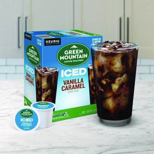 Green Mountain Coffee Vanilla Caramel Brew Over Ice Coffee K-Cups, 24/Box (9028)