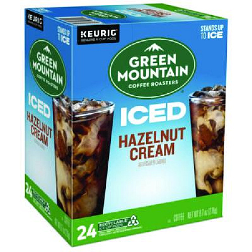 Green Mountain Coffee Hazelnut Cream Brew Over Ice Coffee K-Cups, 24/Box (9029)