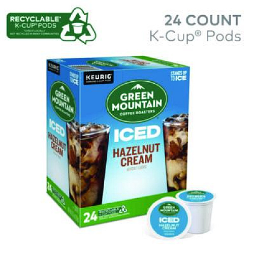 Green Mountain Coffee Hazelnut Cream Brew Over Ice Coffee K-Cups, 24/Box (9029)