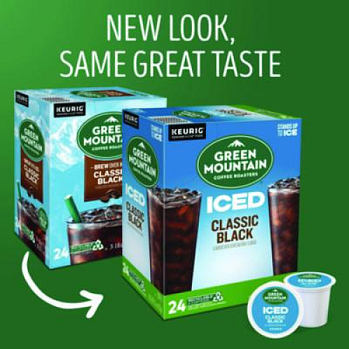 Green Mountain Coffee Classic Black Brew Over Ice Coffee K-Cups, 24/Box (9027)