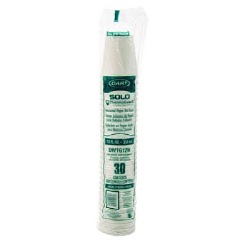 SOLO Thermoguard Insulated Paper Hot Cups, 12 oz, White Sustainable Forest Design, 600/Carton (DWTG12W)