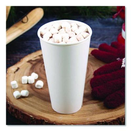 SOLO Thermoguard Insulated Paper Hot Cups, 20 oz, White Sustainable Forest Design, 600/Carton (DWTG20W)