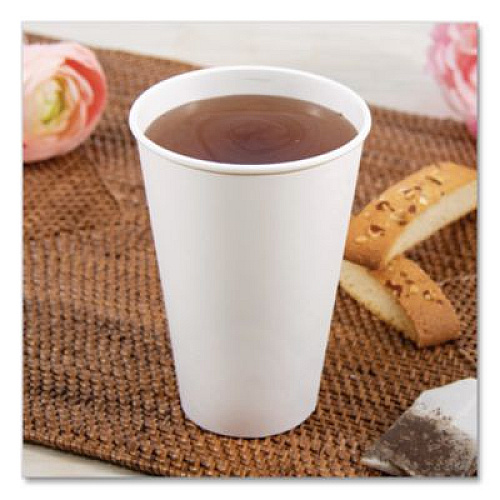 SOLO Thermoguard Insulated Paper Hot Cups, 16 oz, White Sustainable Forest Design, 30/Pack (DWTG16W)