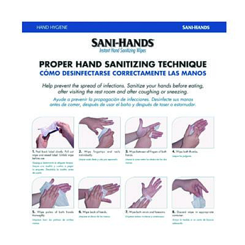 Sani Professional PDI Sani-Hands Instant Hand Sanitizing Wipes, 7.5 x 6, Unscented, White, 220/Canister, 6 Canisters/Carton (NPKP15984)